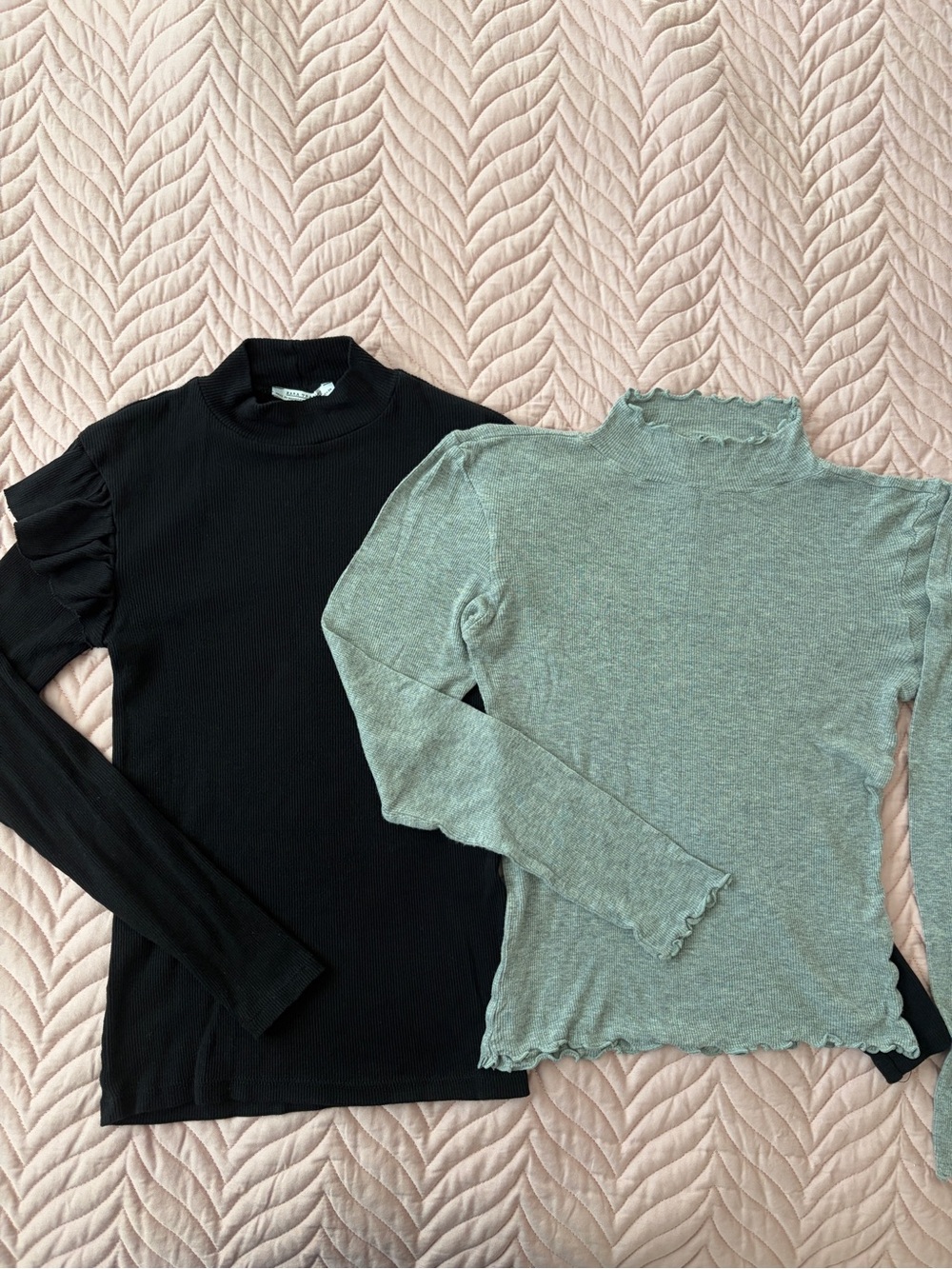 Zara Trafaluc & Abound Mock Neck Long Sleeve Tops Bundle Gray Black Size S